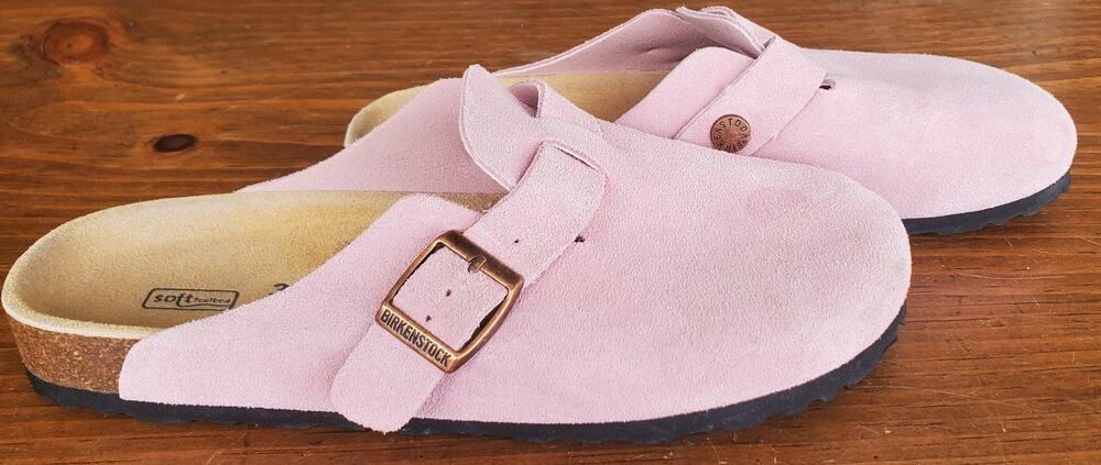 Birkenstock Boston Suede Clogs in Pink Shade Women's Size EU 38 US 7.5
